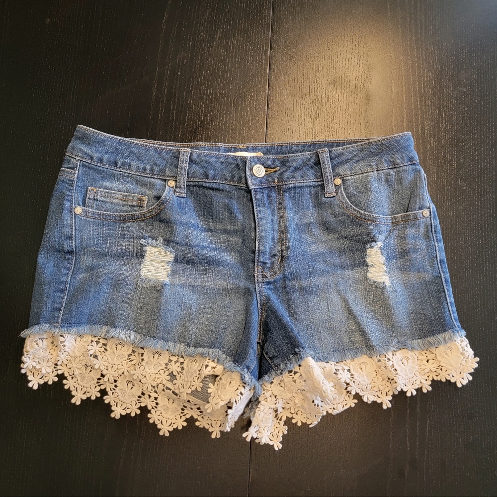 Altar'd State Jean Shorts with lace